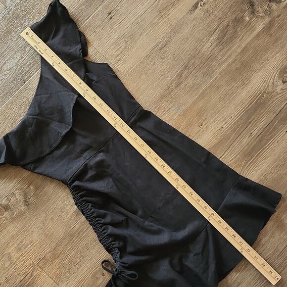 PRINCESS POLLY Off Shoulder Black Ruffled Mini Dress Size 6 - Picture 10 of 11